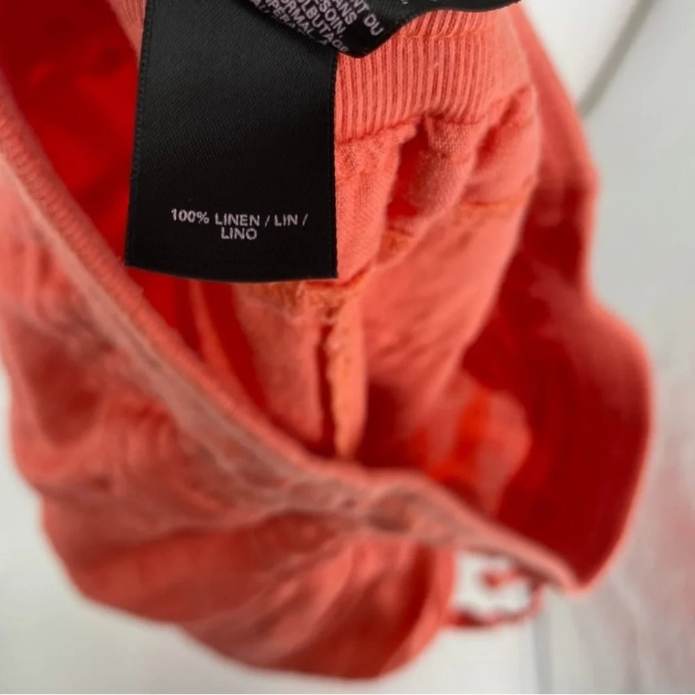 Victoria’s Secret Coral Linen Drawstring Pants Size 8 - Picture 3 of 4
